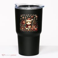 Cute Santa Cat With Christmas Stuff Tumbler thumb 0