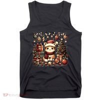Cute Santa Cat With Christmas Stuff Tank Top thumb 0