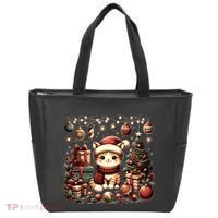 Cute Santa Cat With Christmas Stuff Tote Bag thumb 0