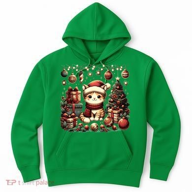 Cute Santa Cat With Christmas Stuff Hoodie