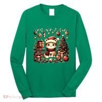 Cute Santa Cat With Christmas Stuff Long Sleeve Shirt thumb 0