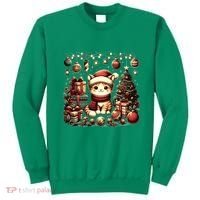 Cute Santa Cat With Christmas Stuff Sweatshirt thumb 0