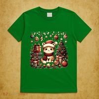Cute Santa Cat With Christmas Stuff T-Shirt thumb 5