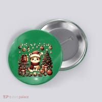 Cute Santa Cat With Christmas Stuff Button thumb 0