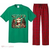 Cute Santa Cat With Christmas Stuff Pajama Set thumb 0