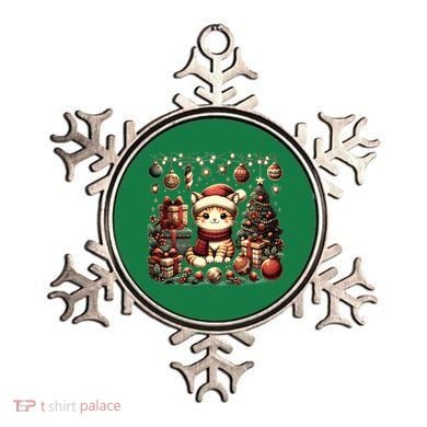 Cute Santa Cat With Christmas Stuff Ornament