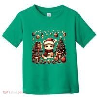 Cute Santa Cat With Christmas Stuff Toddler T-Shirt thumb 0