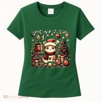Cute Santa Cat With Christmas Stuff Women's T-Shirt thumb 0