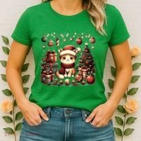 Cute Santa Cat With Christmas Stuff Women's T-Shirt thumb 2