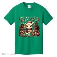 Cute Santa Cat With Christmas Stuff Kids T-Shirt thumb 0