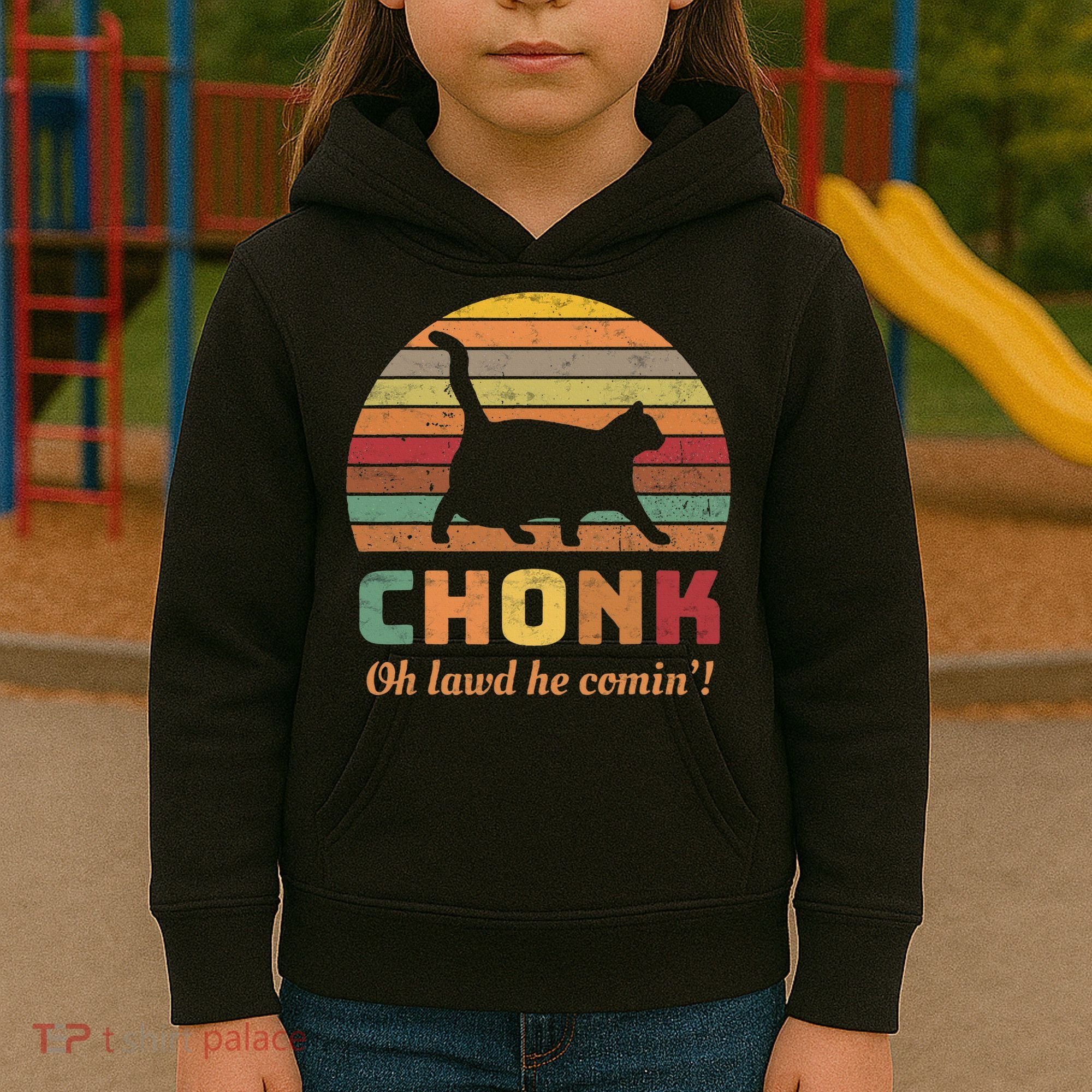 Chonk Scale Cat Chonk Cat Kids Hoodie