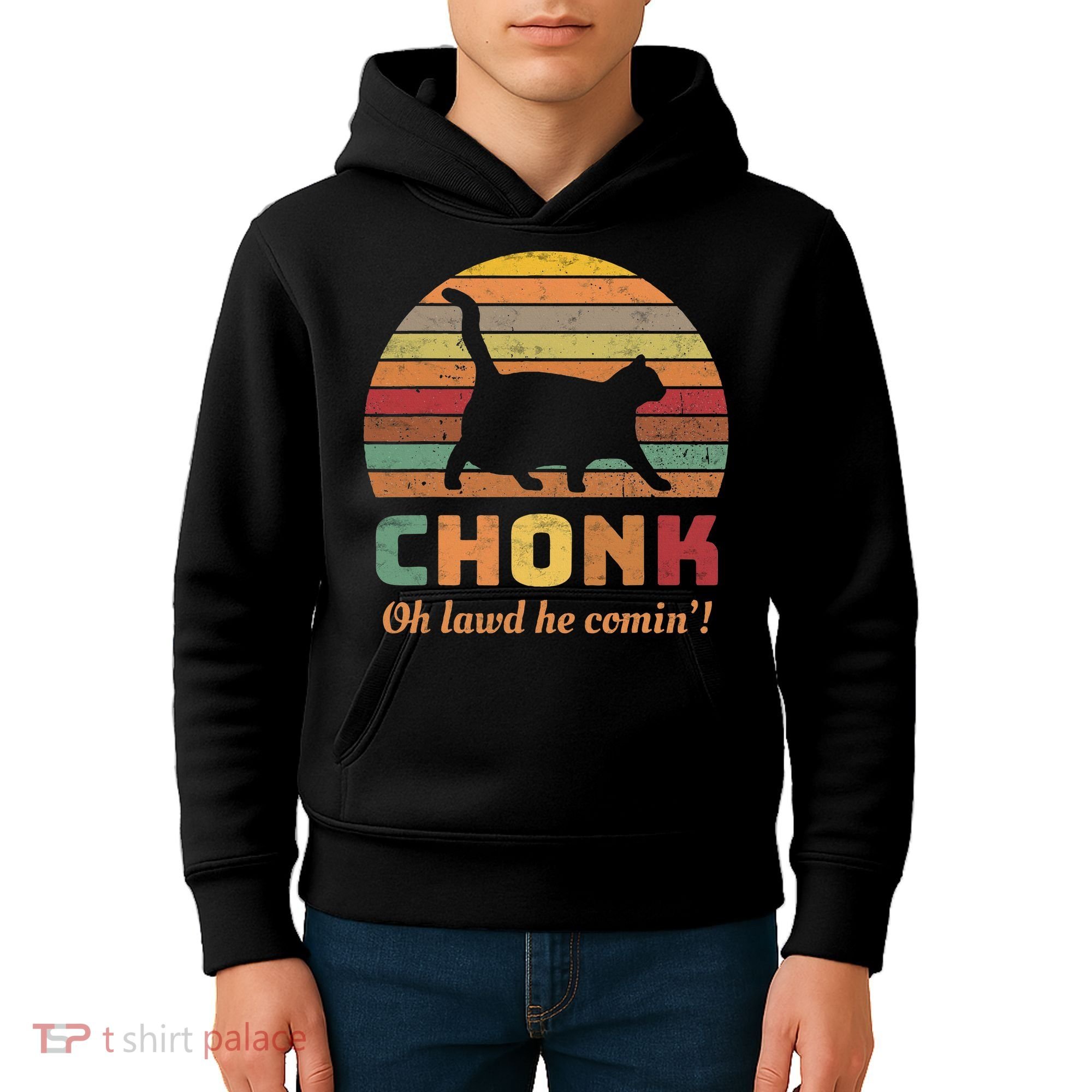 Chonk Scale Cat Chonk Cat Kids Hoodie
