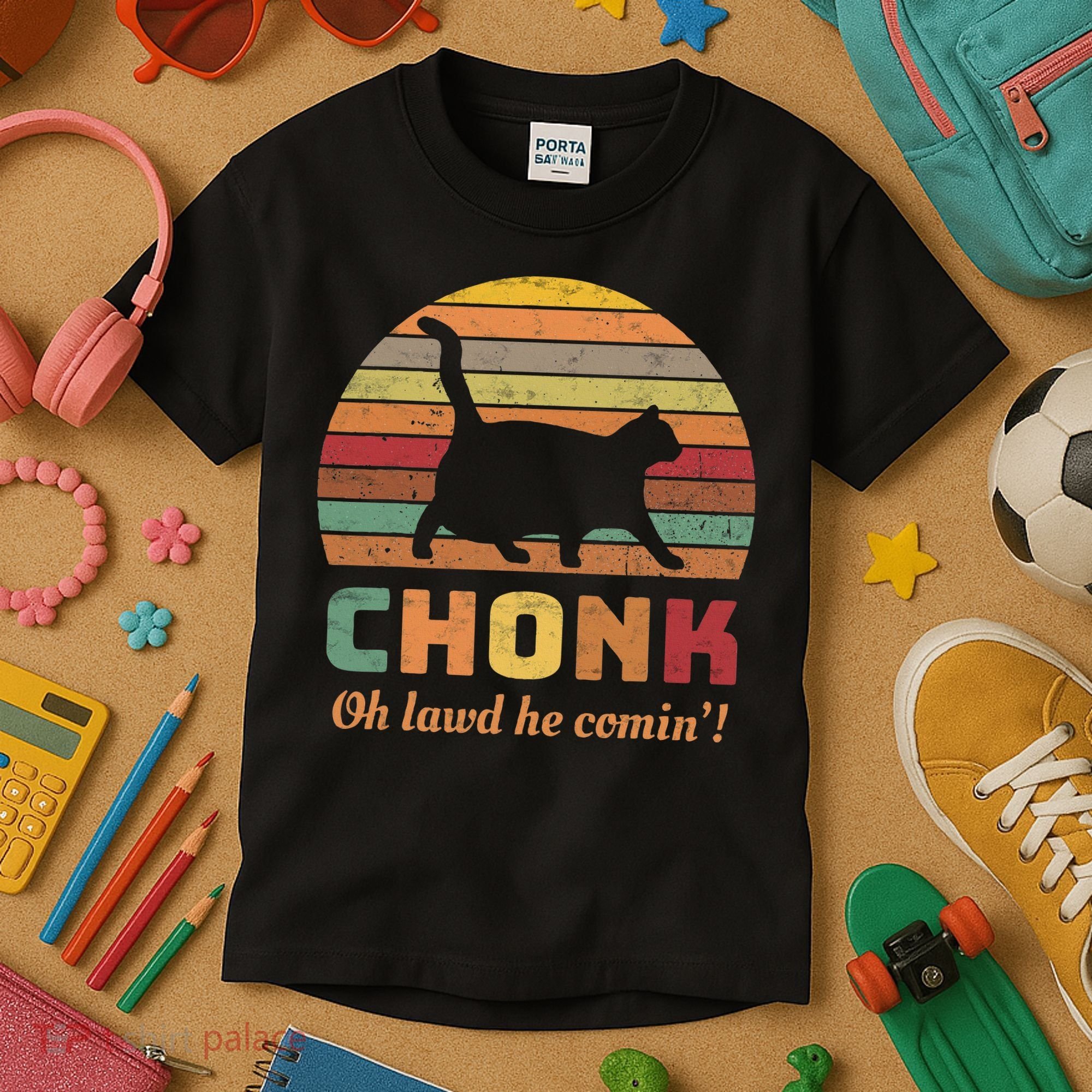 Chonk Scale Cat Chonk Cat Kids T-Shirt