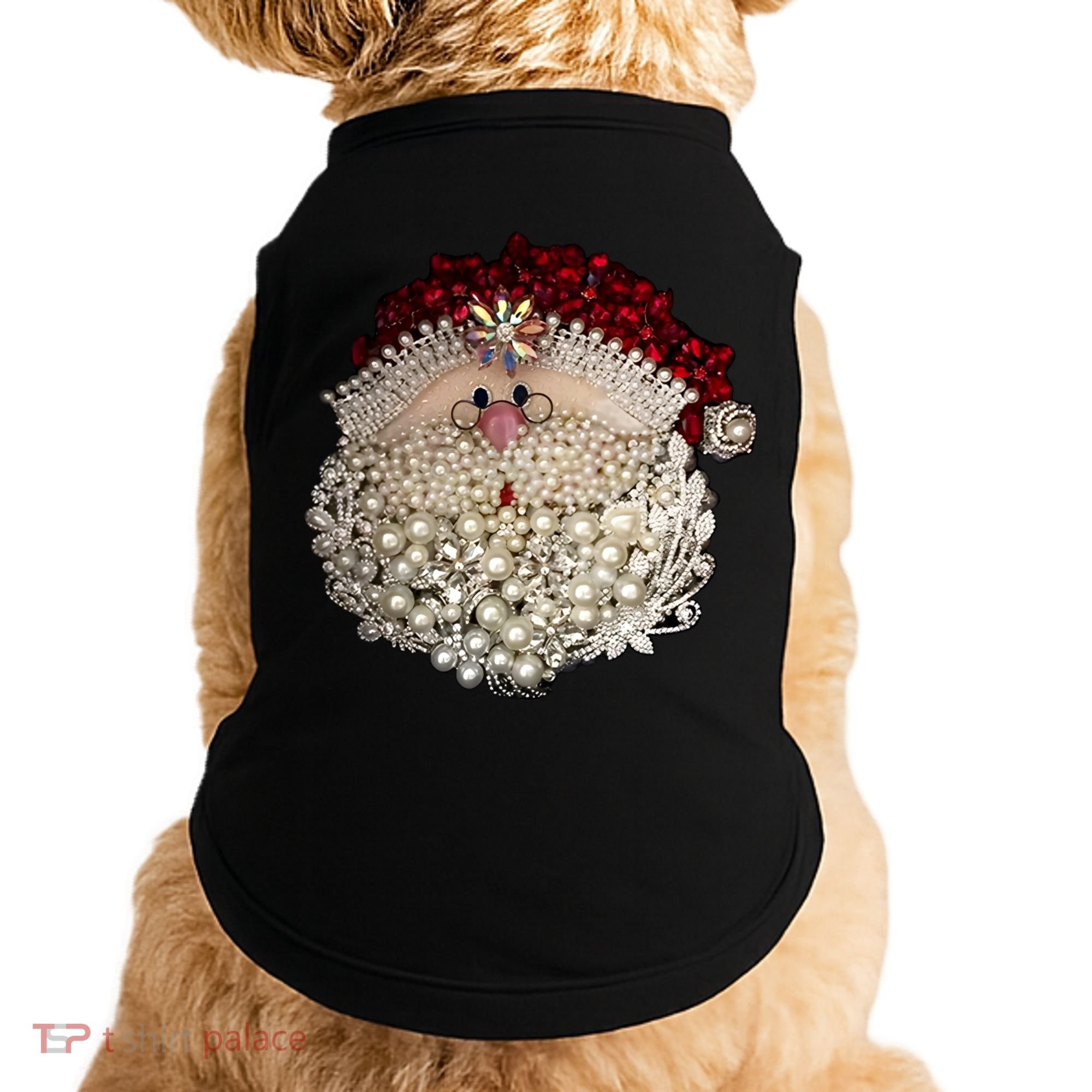 Christmas Santa Claus Jewel Art Doggie Tank