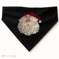 Christmas Santa Claus Jewel Art USA-Made Doggie Bandana thumb 0