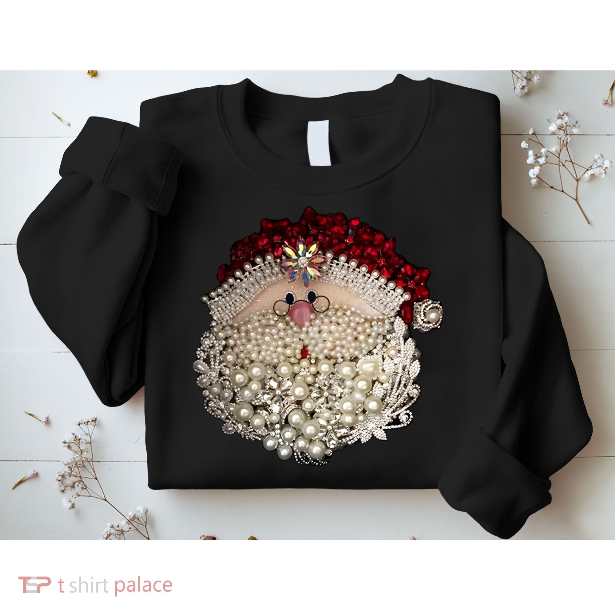 Christmas Santa Claus Jewel Art Sweatshirt
