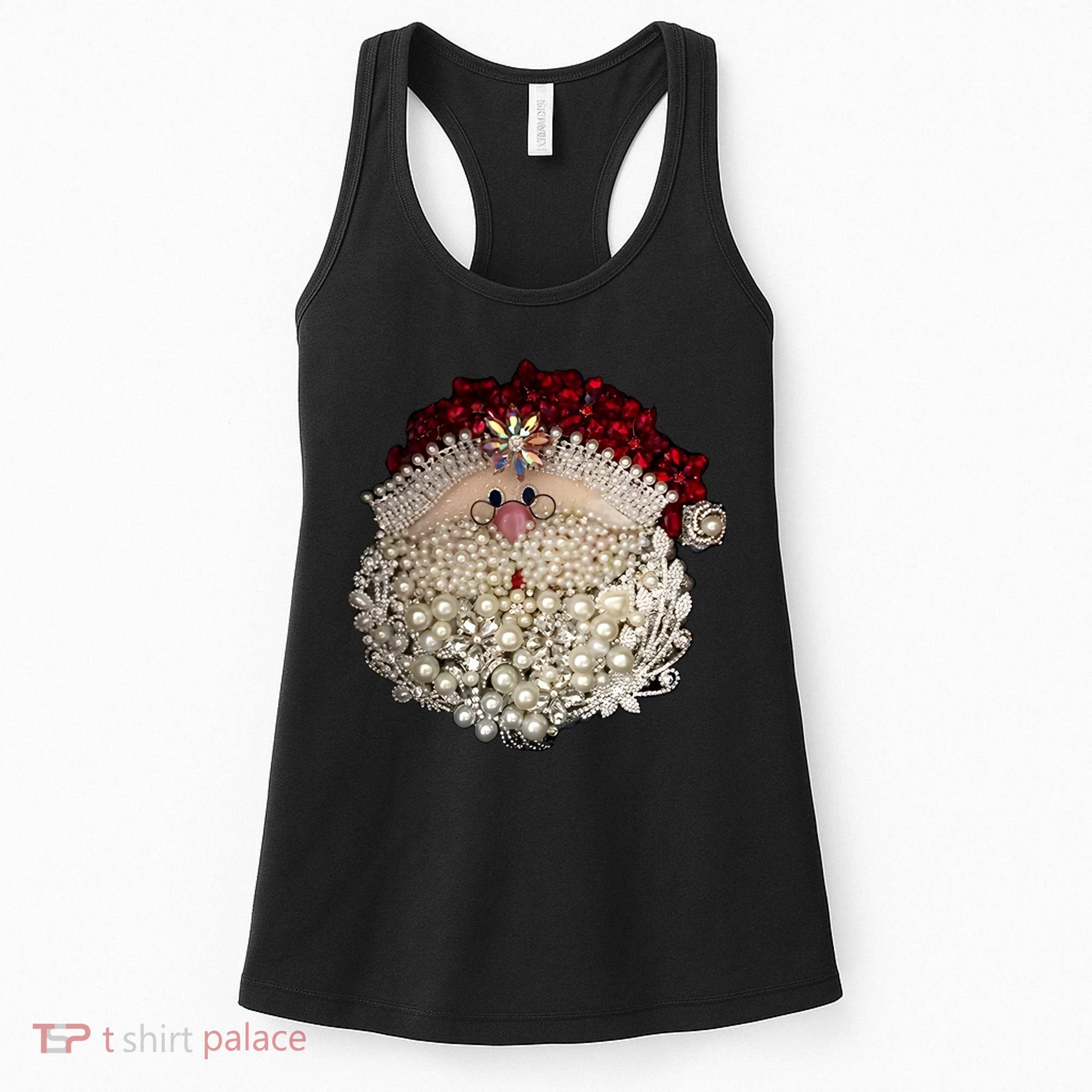 Christmas Santa Claus Jewel Art Women's Tank Top