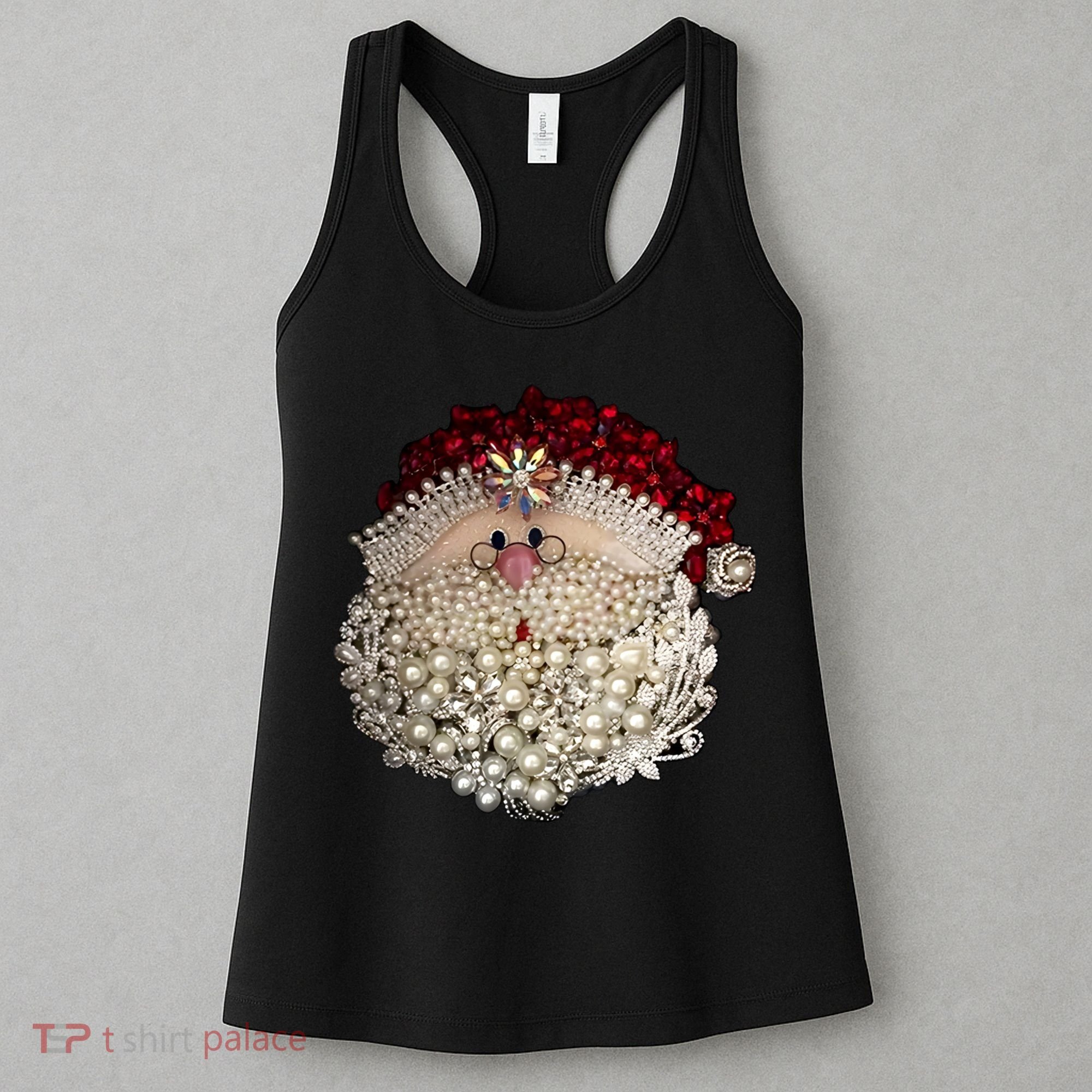 Christmas Santa Claus Jewel Art Women's Tank Top
