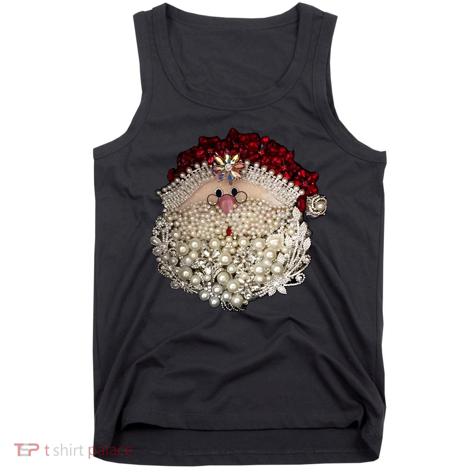 Christmas Santa Claus Jewel Art Tank Top