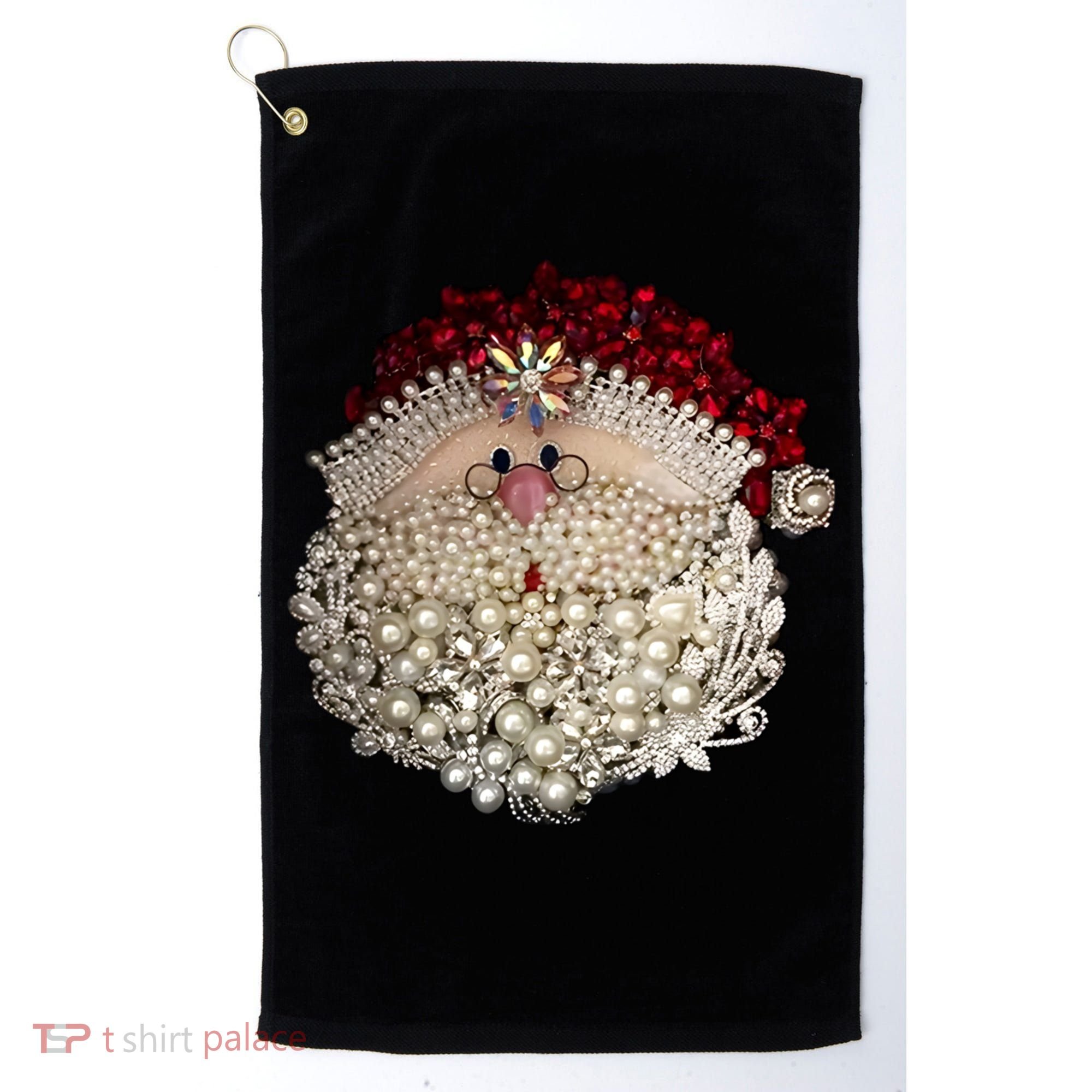 Christmas Santa Claus Jewel Art Golf Towel