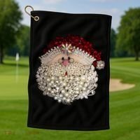 Christmas Santa Claus Jewel Art Golf Towel thumb 1
