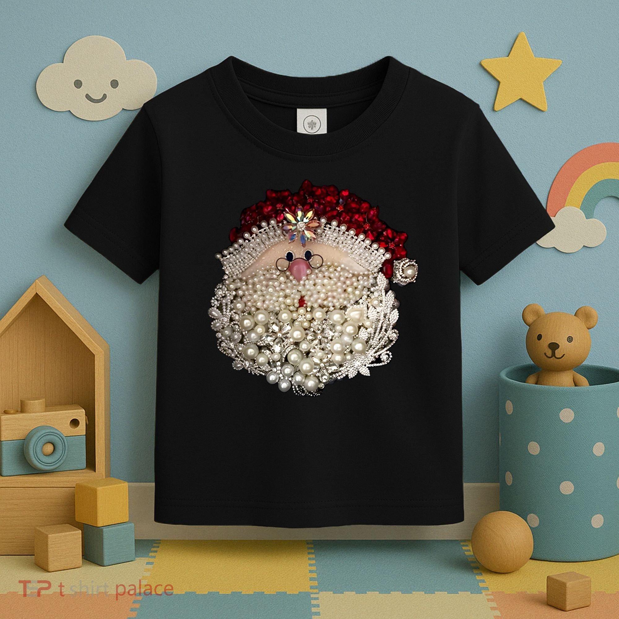 Christmas Santa Claus Jewel Art Toddler T-Shirt