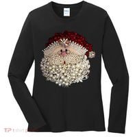 Christmas Santa Claus Jewel Art Women's Long Sleeve Shirt thumb 0