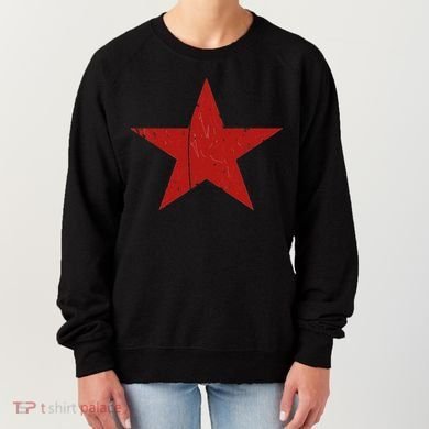 Communist Star Casual Distressed Graphic Top Women's Sweatshirt