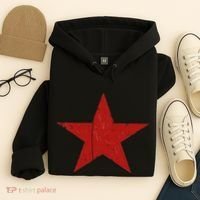 Communist Star Casual Distressed Graphic Top Hoodie thumb 4