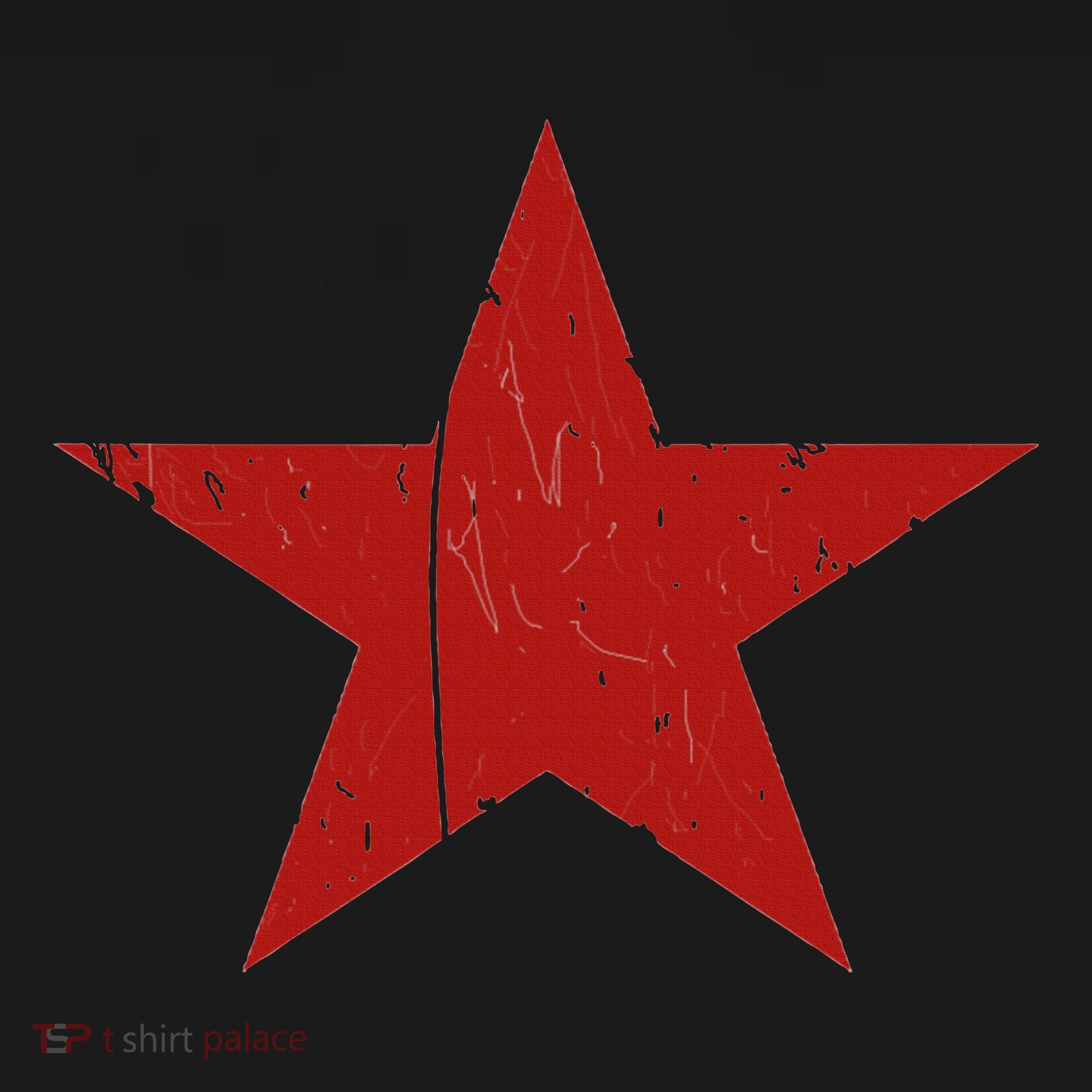 Communist Star Casual Distressed Graphic Top Pajama Set