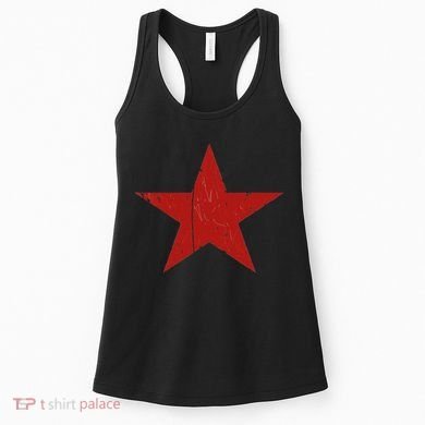 Communist Star Casual Distressed Graphic Top Women's Tank Top
