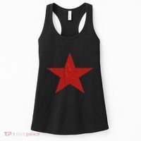 Communist Star Casual Distressed Graphic Top Women's Tank Top thumb 0
