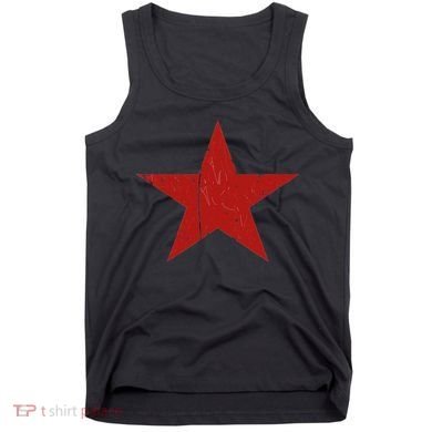 Communist Star Casual Distressed Graphic Top Tank Top