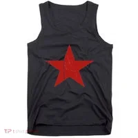 Communist Star Casual Distressed Graphic Top Tank Top thumb 0