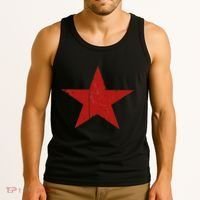 Communist Star Casual Distressed Graphic Top Tank Top thumb 3