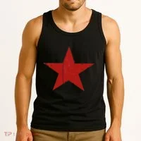 Communist Star Casual Distressed Graphic Top Tank Top thumb 3