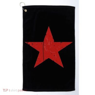 Communist Star Casual Distressed Graphic Top Golf Towel
