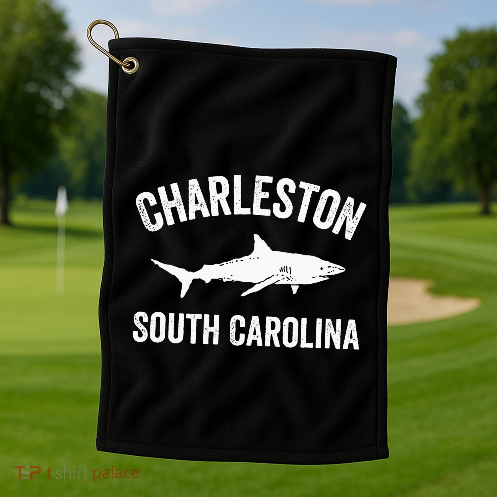 Charleston Shark Charleston South Carolina Gift Golf Towel