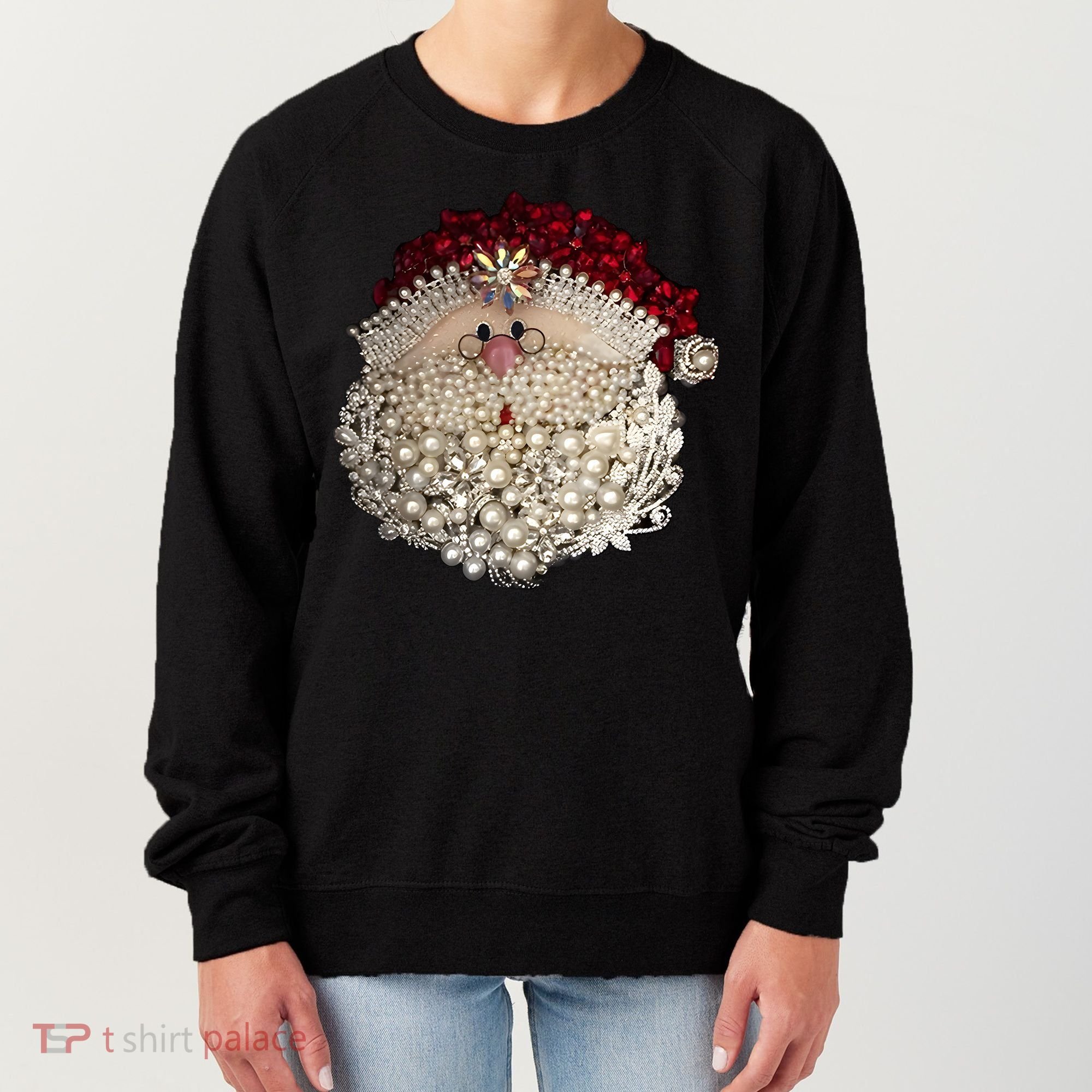 Christmas Santa Claus Jewel Art Women's Sweatshirt