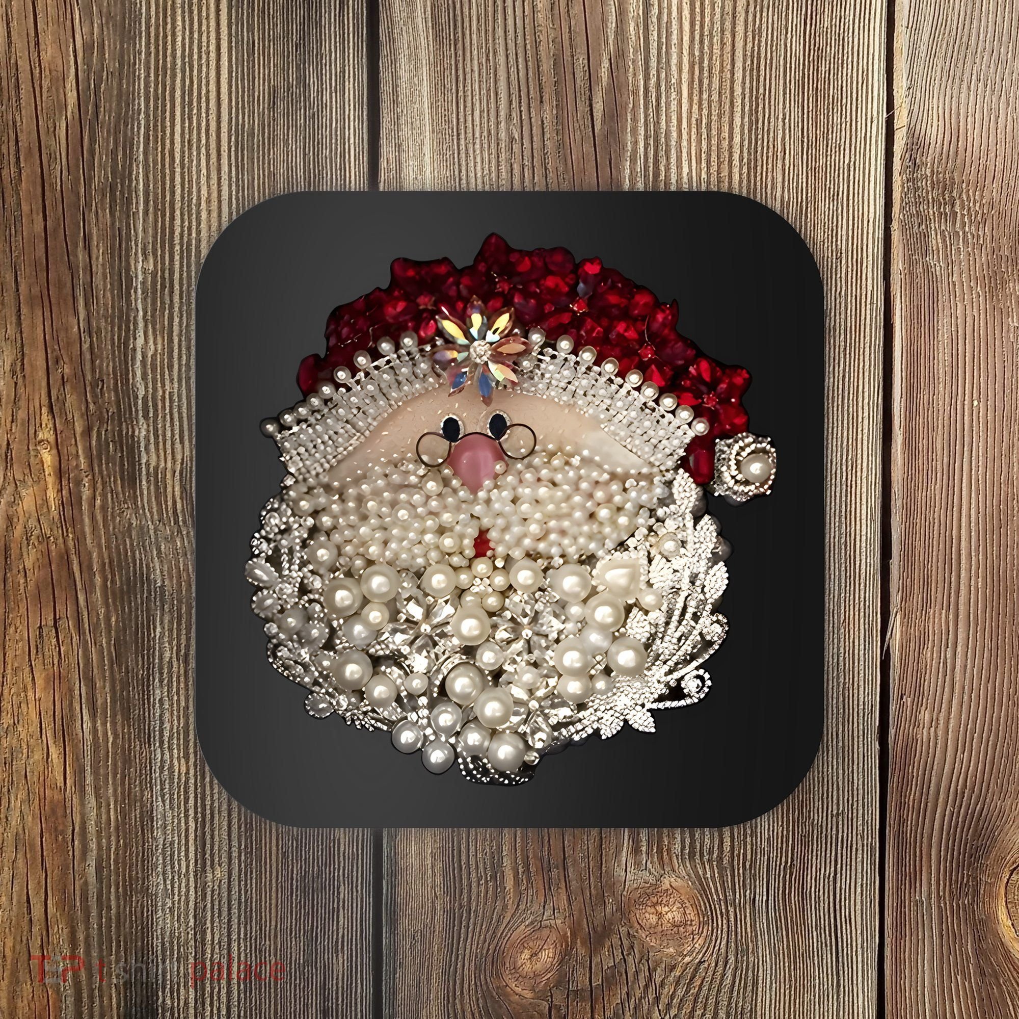 Christmas Santa Claus Jewel Art Coaster