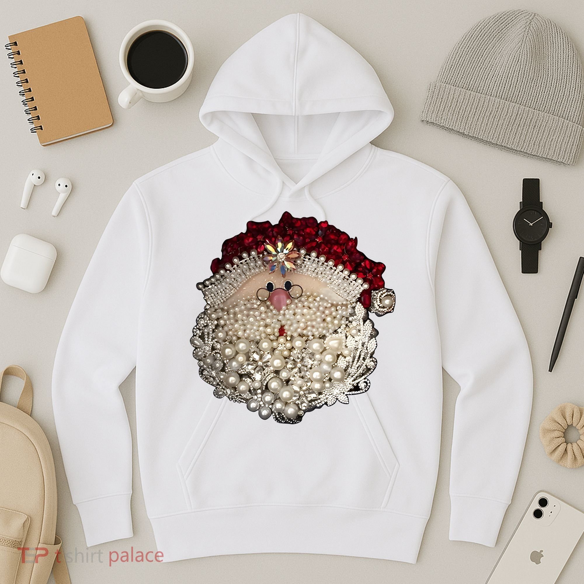 Christmas Santa Claus Jewel Art Hoodie