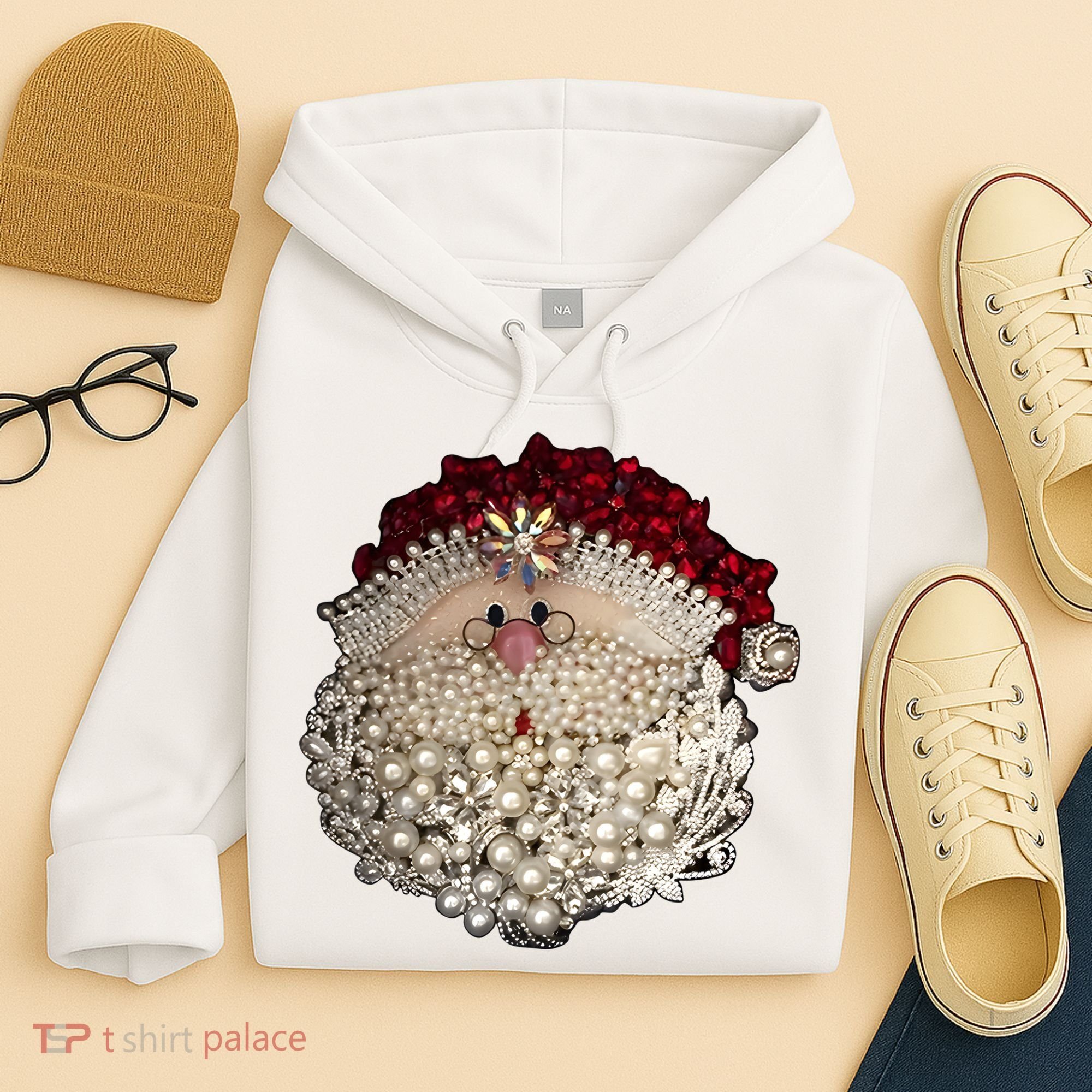 Christmas Santa Claus Jewel Art Hoodie