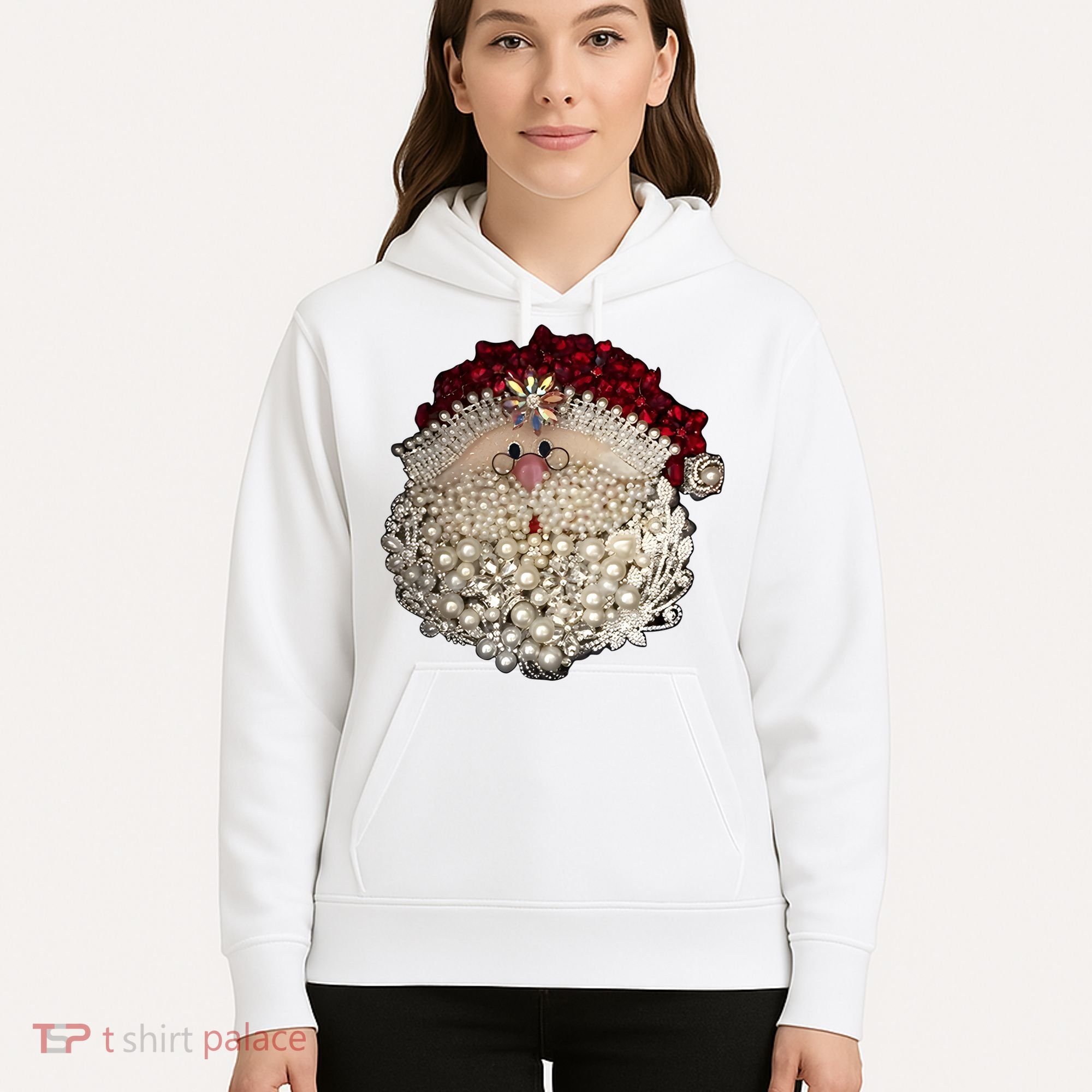 Christmas Santa Claus Jewel Art Hoodie