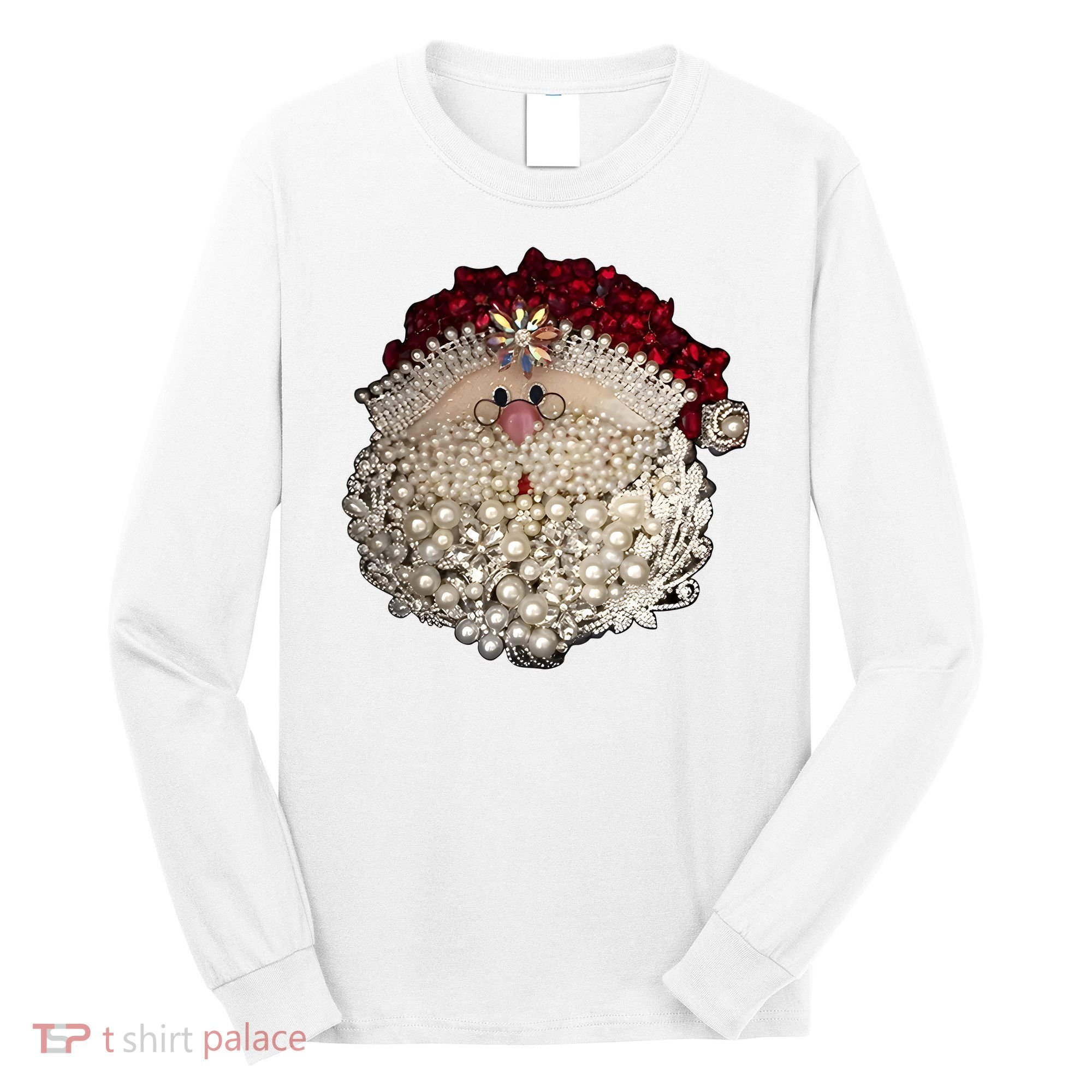 Christmas Santa Claus Jewel Art Long Sleeve Shirt