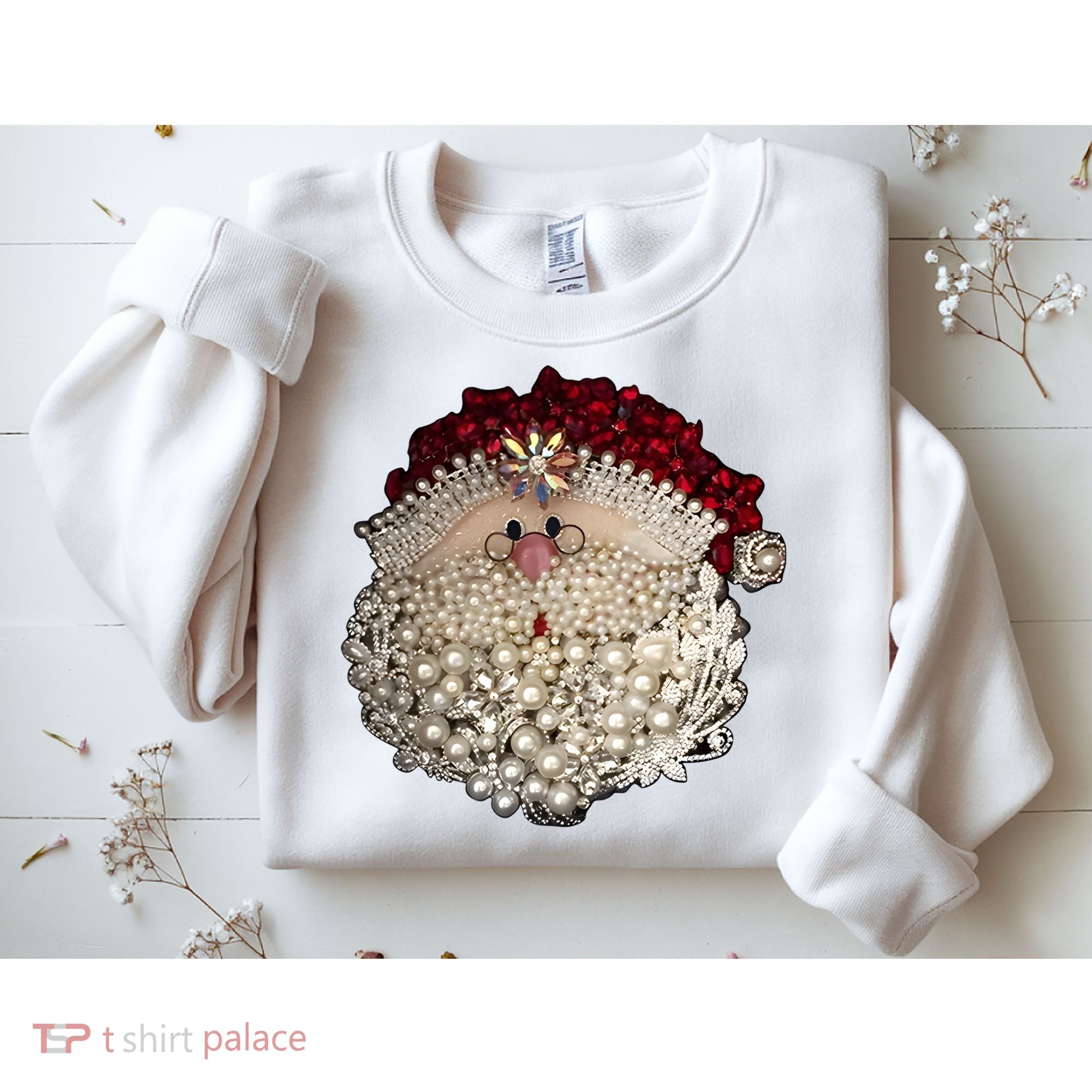 Christmas Santa Claus Jewel Art Sweatshirt