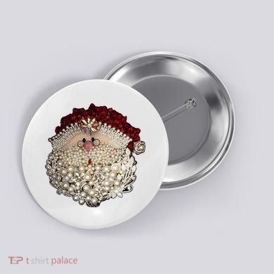 Christmas Santa Claus Jewel Art Button