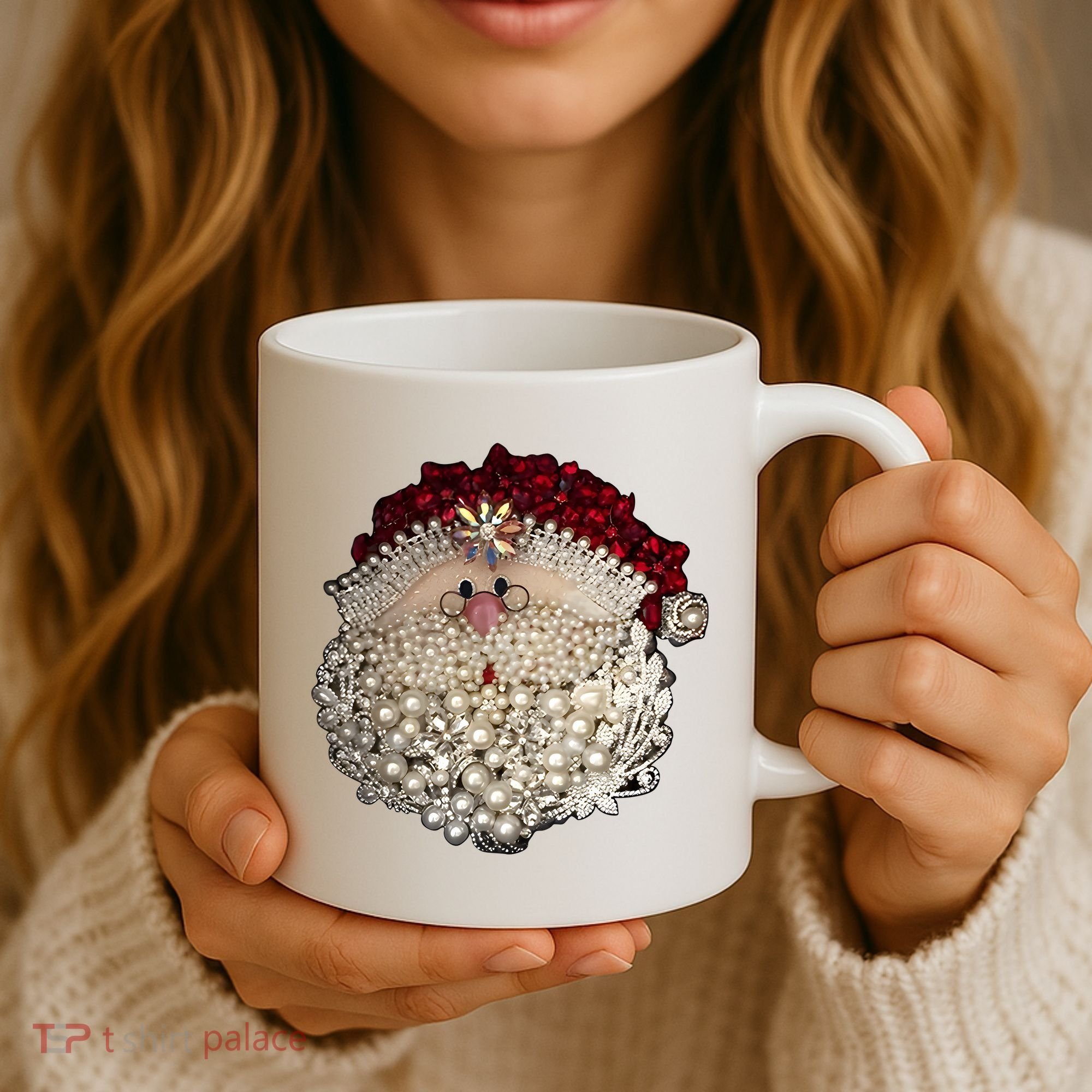 Christmas Santa Claus Jewel Art Coffee Mug