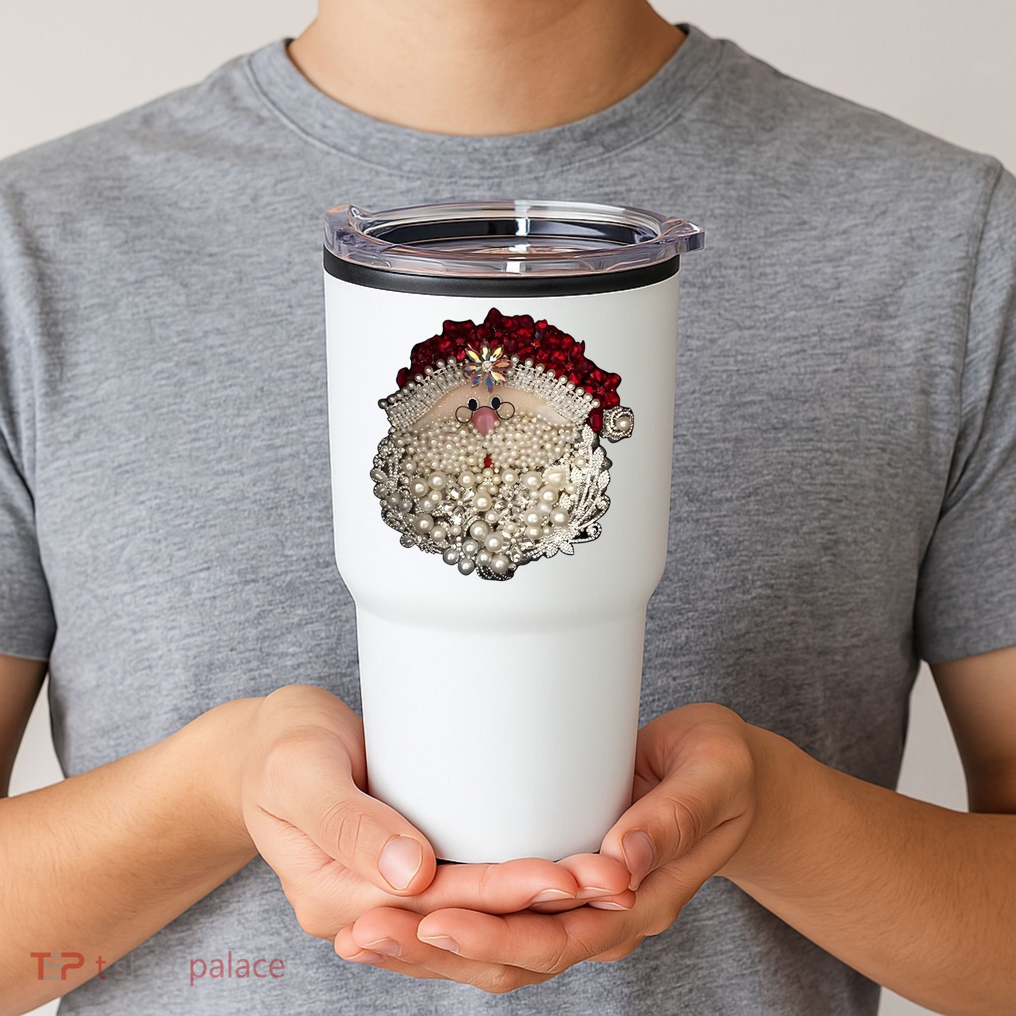 Christmas Santa Claus Jewel Art Tumbler