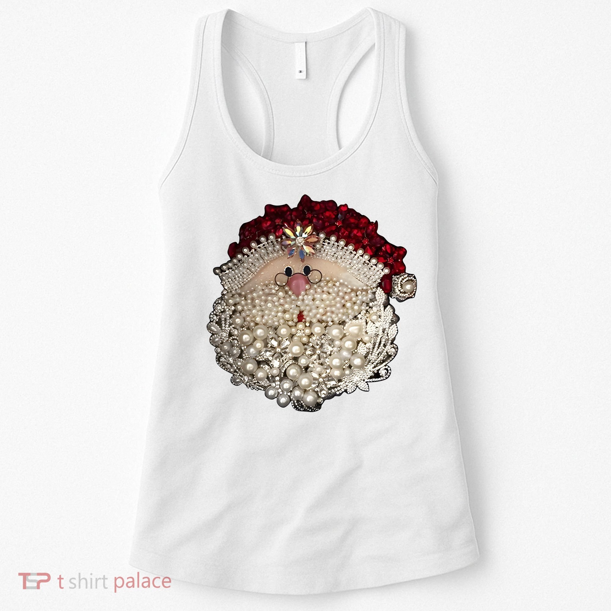 Christmas Santa Claus Jewel Art Women's Tank Top