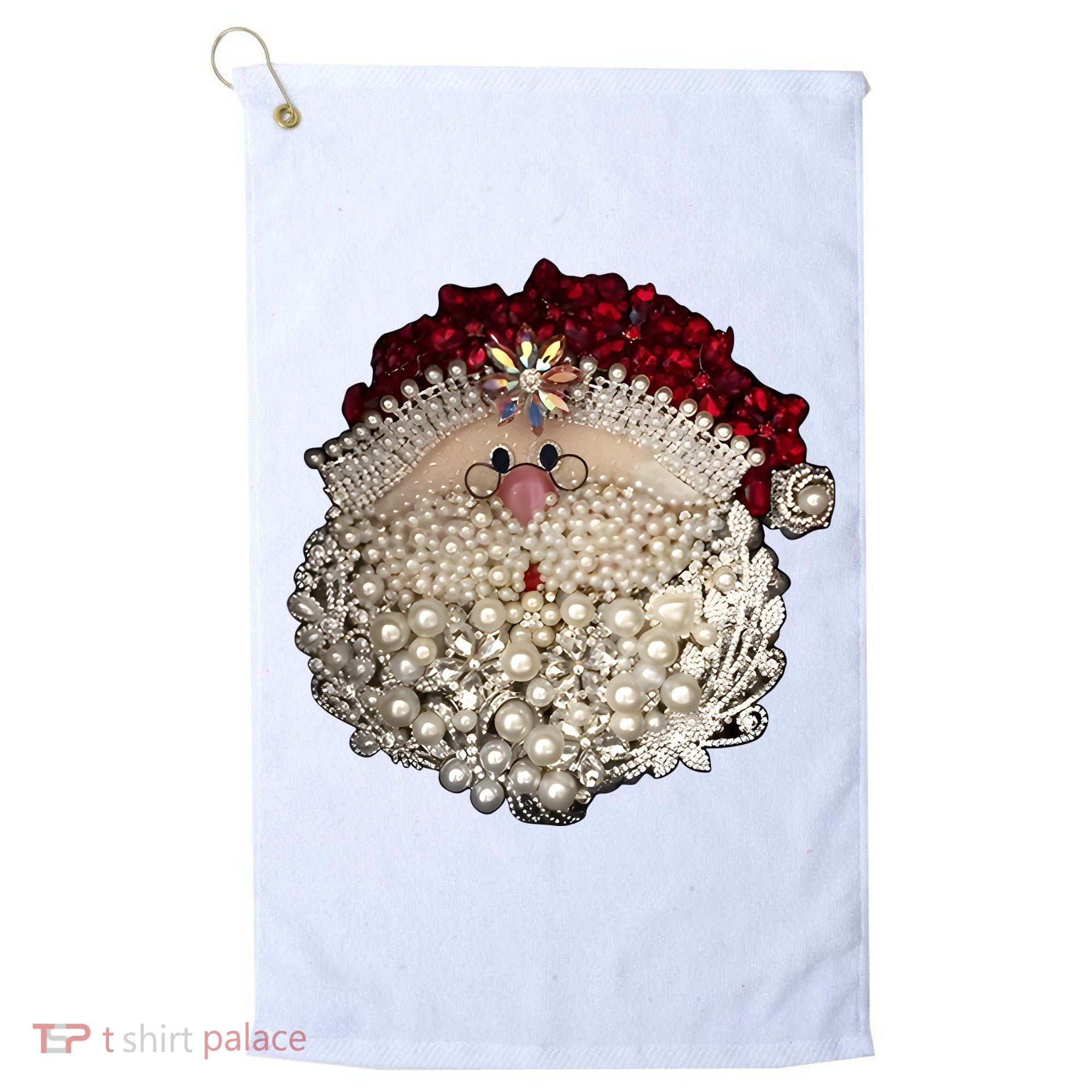 Christmas Santa Claus Jewel Art Golf Towel
